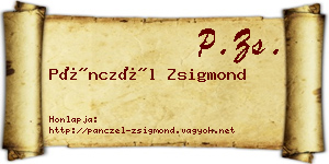 Pánczél Zsigmond névjegykártya
