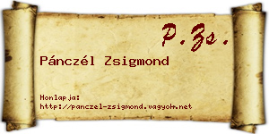 Pánczél Zsigmond névjegykártya