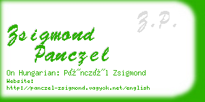 zsigmond panczel business card